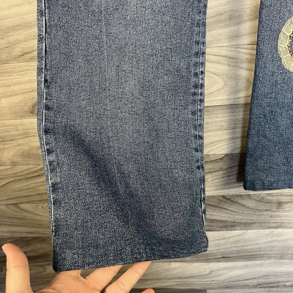 Crest Jeans Denim Pants Womens 15 Blue Bootcut Medium Wash Mid‎ Rise Embroidered - Picture 5 of 15